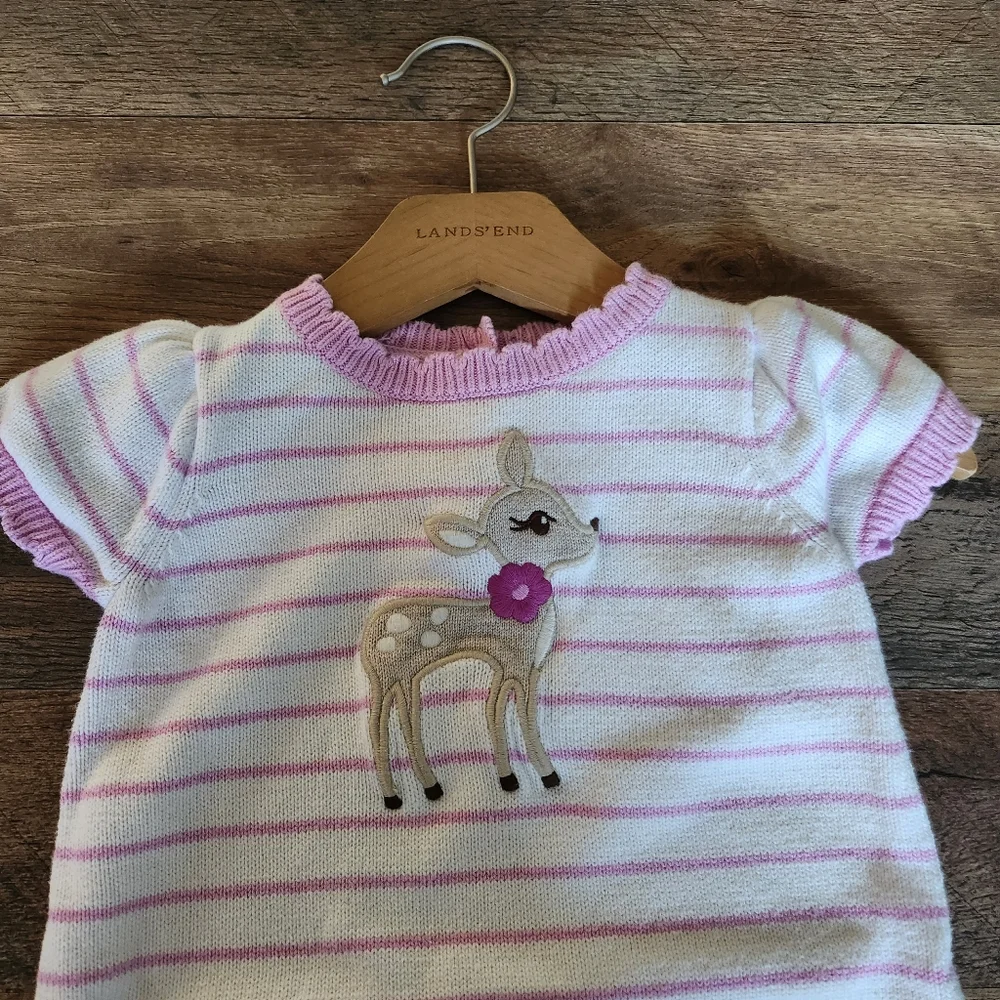 Gymboree Knit Baby Deer Stripe Dress 18 to 24M